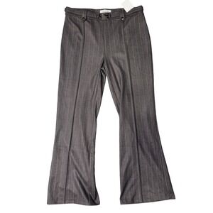 Carole Wren Brown Herringbone Striped Pull On Dress Pants Large NWT